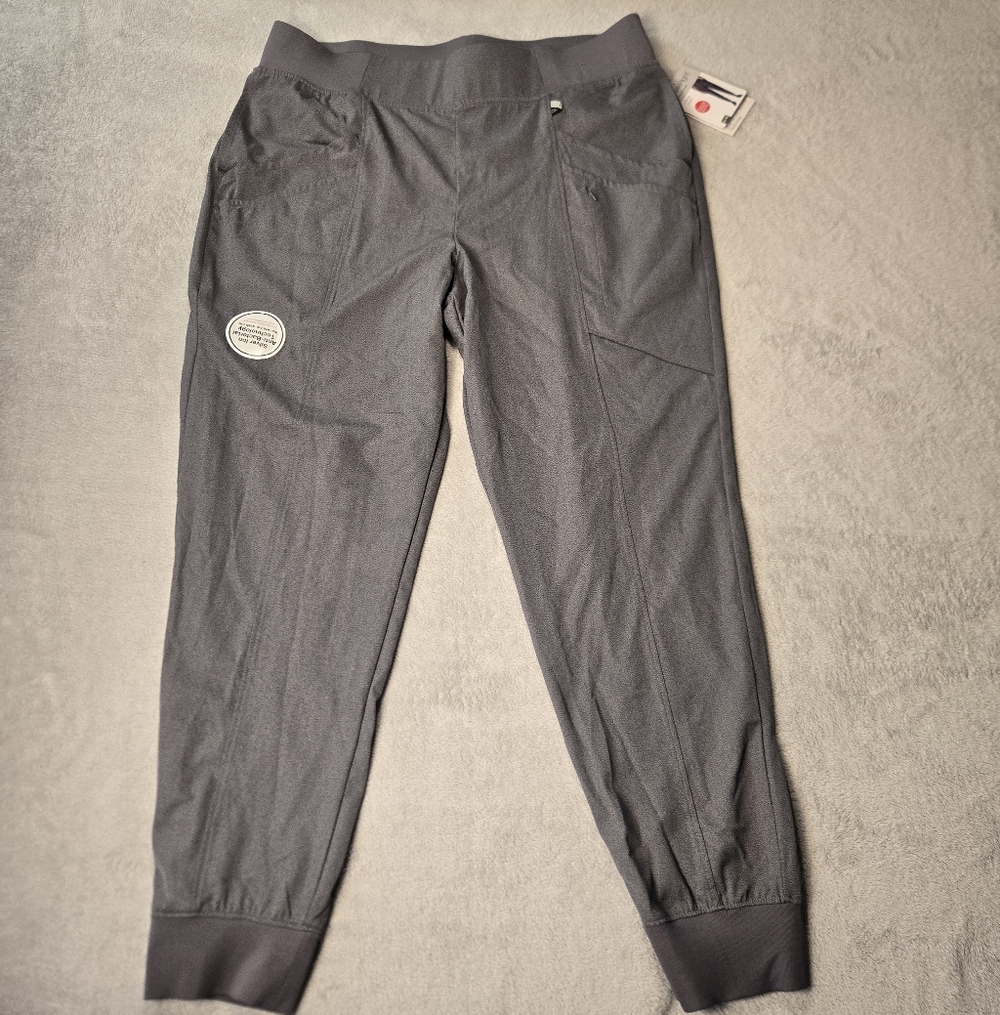 Climate Right Scrib Jogger Gray Pants 7 Pocket Anti Bacterial Wowen's Size XL